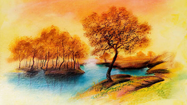 Landscape Color Drawing background 3